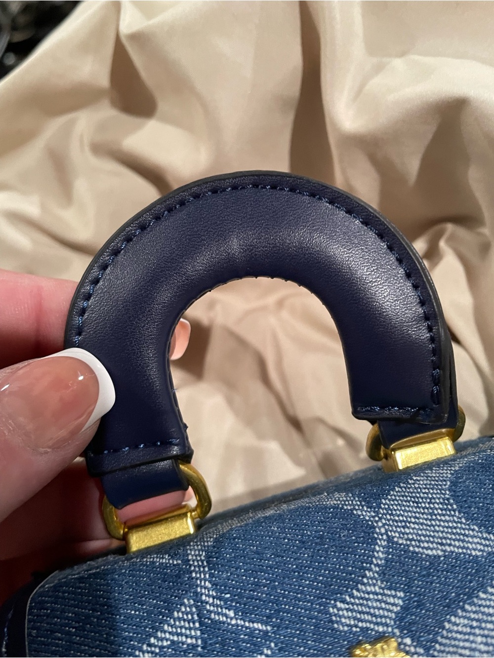 Coach Mini Top-Handle Bag in Denim Blue Crossbody - Picture 11 of 12